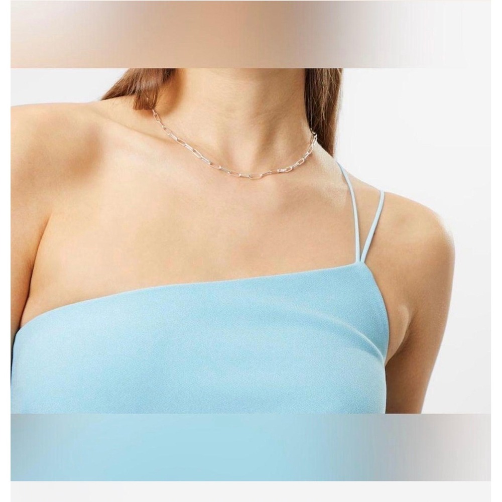 Abercrombie & Fitch Teal Blue One Shoulder Mini Dress Skort Size M - Picture 3 of 6